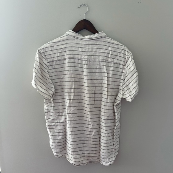 Lucky Brand Linen Blue Striped Button Down M - Picture 3 of 3